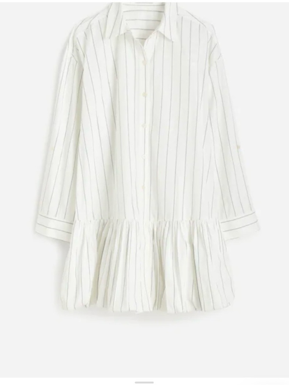 Madewell White/Black Bubble-Hem Mini Shirtdress - Picture 7 of 8